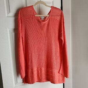 CJ Banks Vibrant Coral Light Weight Sweater